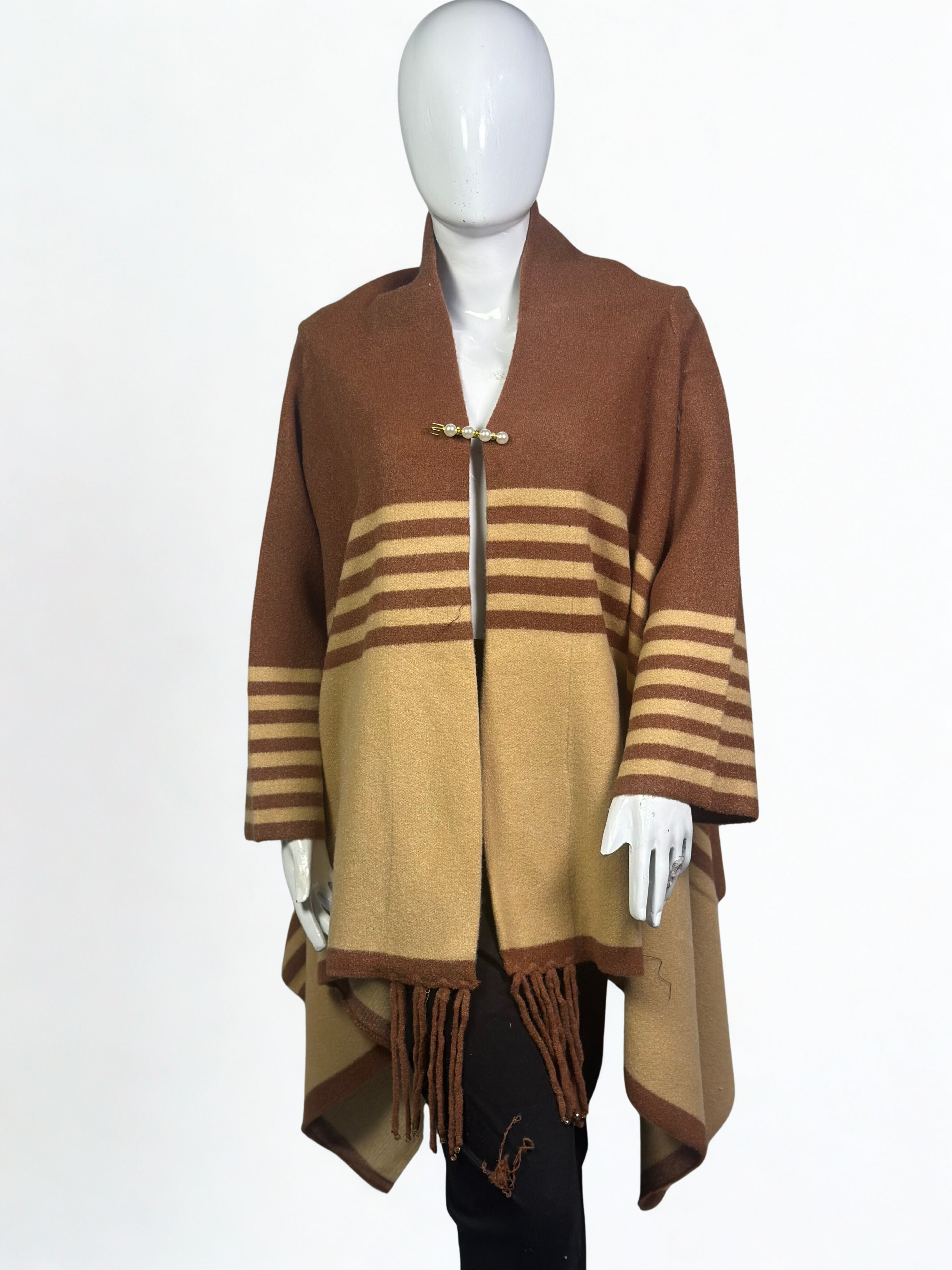 Premium Wool Cape Shawl Dress – Winter Collection Sale