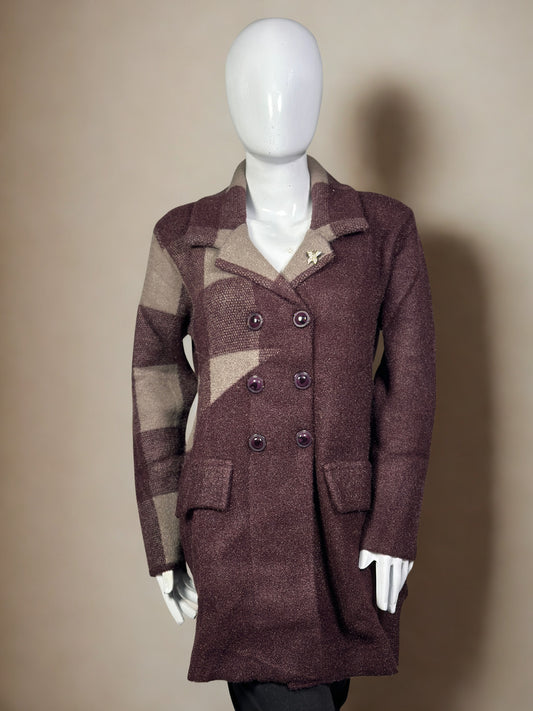 Warm and Stylish Double-Button Coat Collar Long Sweater