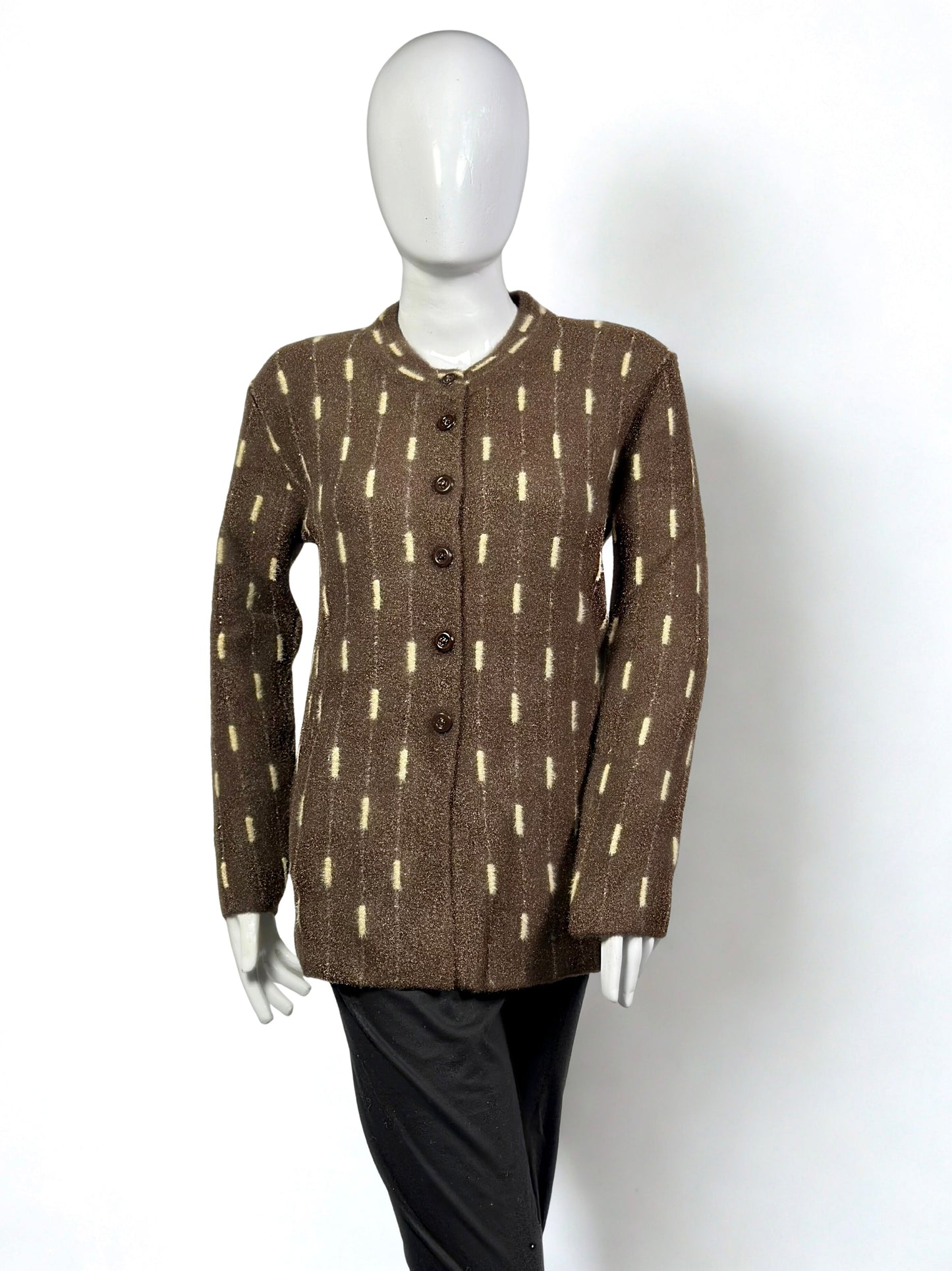 Classic Wool Cardigan – Minimalist Pattern Button-Down Sweater