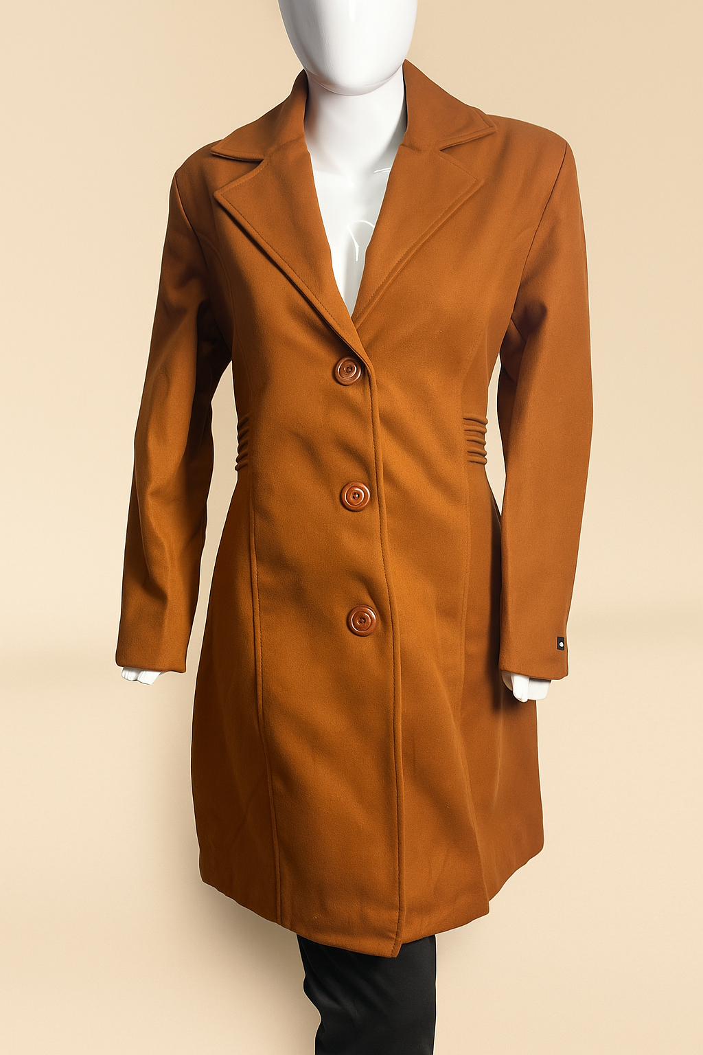 Alkaram 36-Inch Classic Button-Down Winter Coat