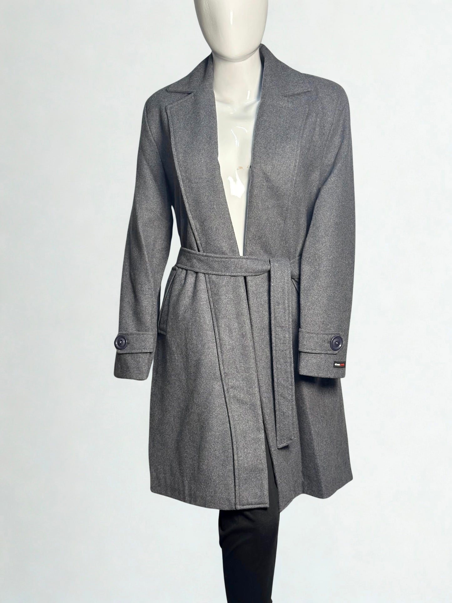 Alkaram 40-Inch Open-Front Belted Winter Coat