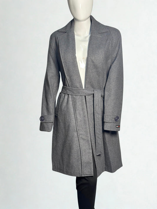 Alkaram 40-Inch Open-Front Belted Winter Coat