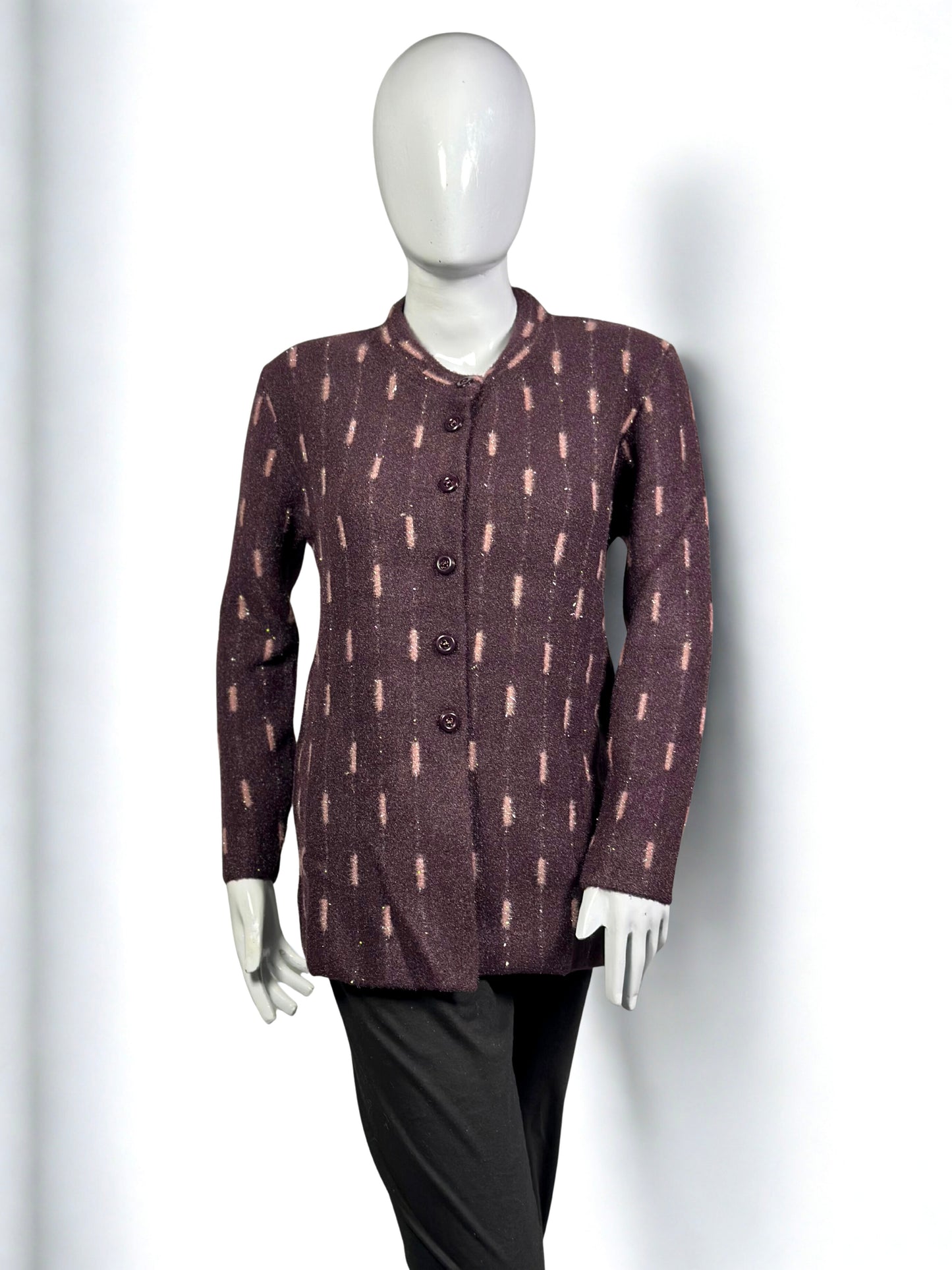 Classic Wool Cardigan – Minimalist Pattern Button-Down Sweater