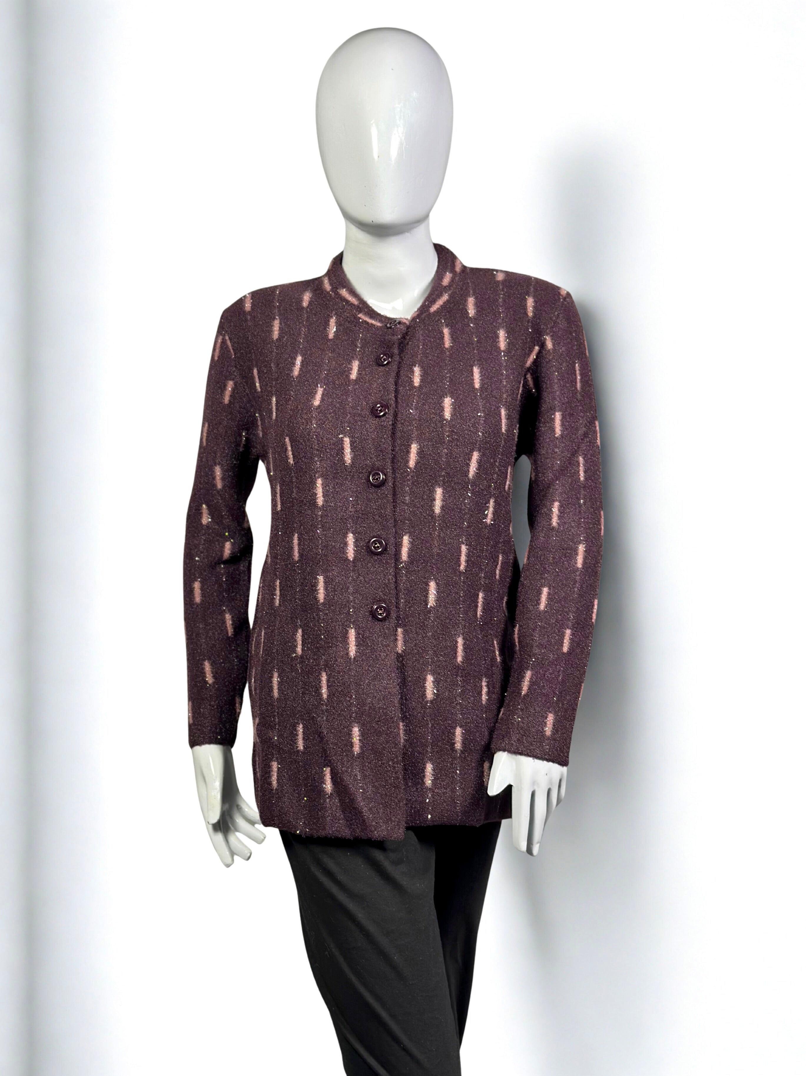 Classic Wool Cardigan – Minimalist Pattern Button-Down Sweater